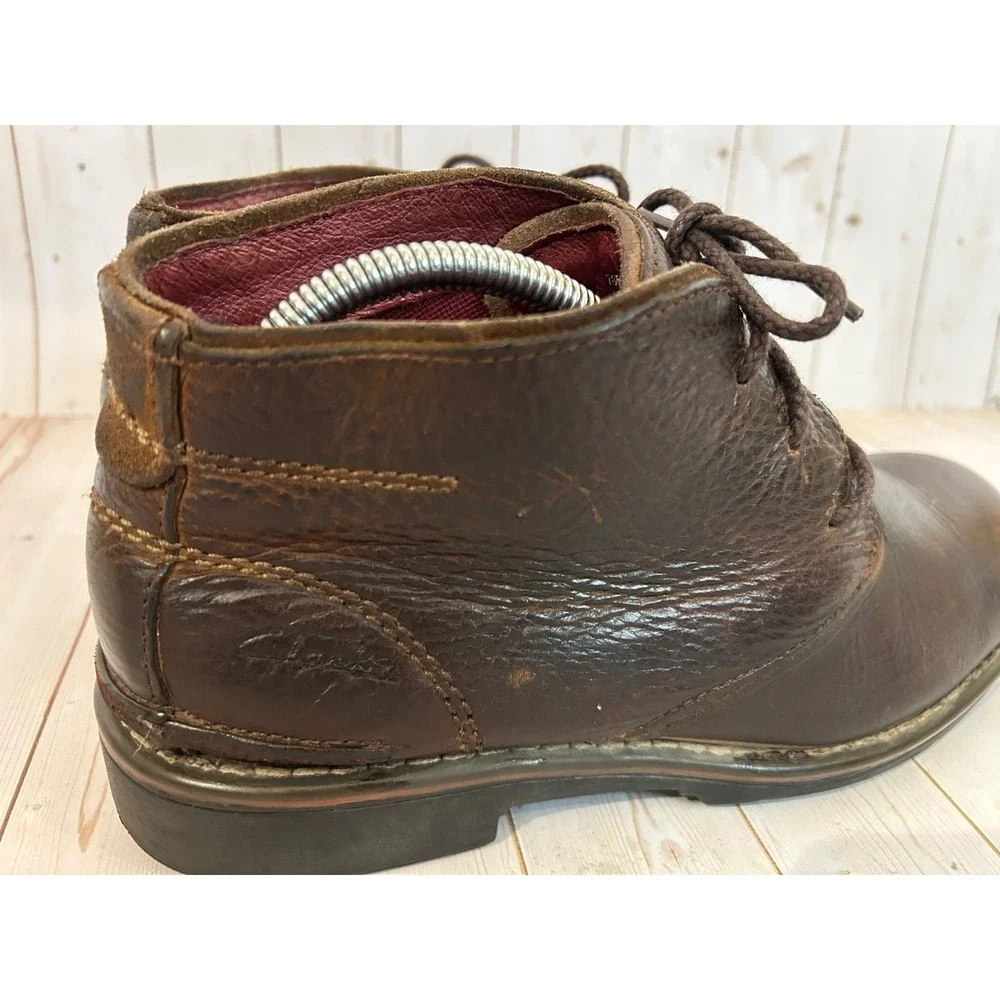 Clarks Leather Desert Chukka Boots‎ Mens 8.5M Brown Weathered Rugged